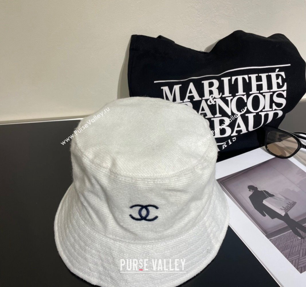 Chanel Cashmere Bucket Hat White 2024 0112 (XMN-240112004)