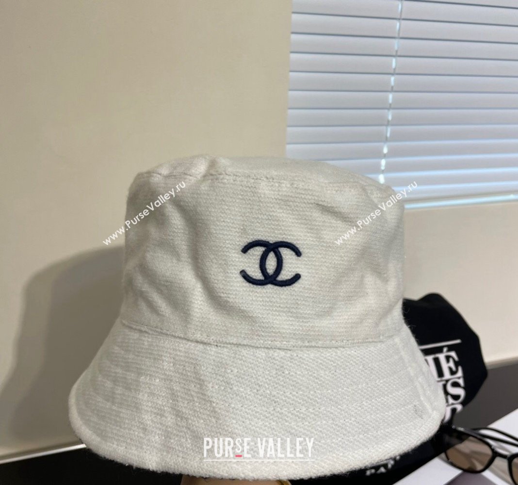 Chanel Cashmere Bucket Hat White 2024 0112 (XMN-240112004)