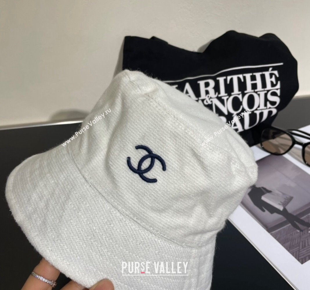 Chanel Cashmere Bucket Hat White 2024 0112 (XMN-240112004)