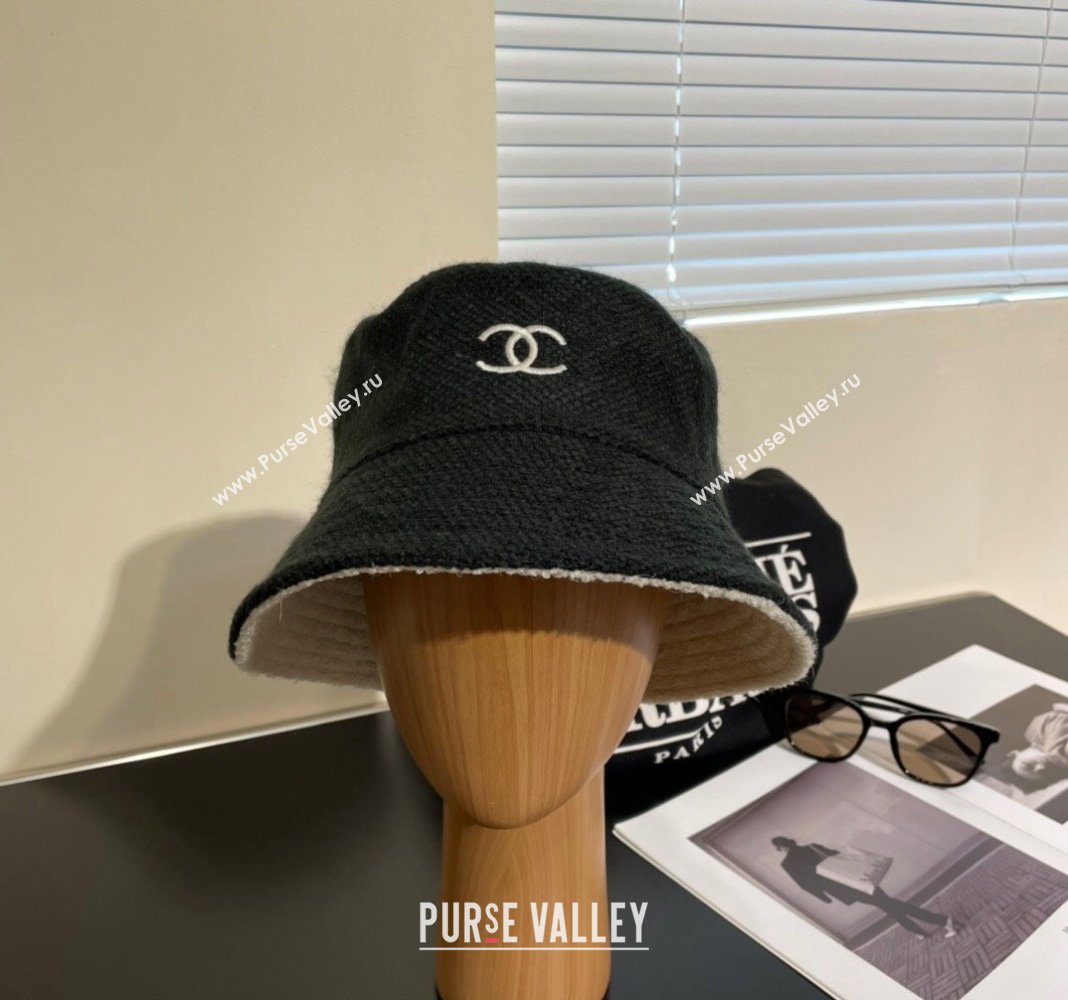 Chanel Cashmere Bucket Hat Black 2024 0112 (XMN-240112005)