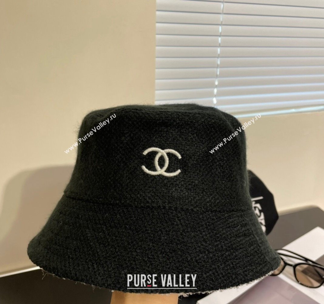 Chanel Cashmere Bucket Hat Black 2024 0112 (XMN-240112005)