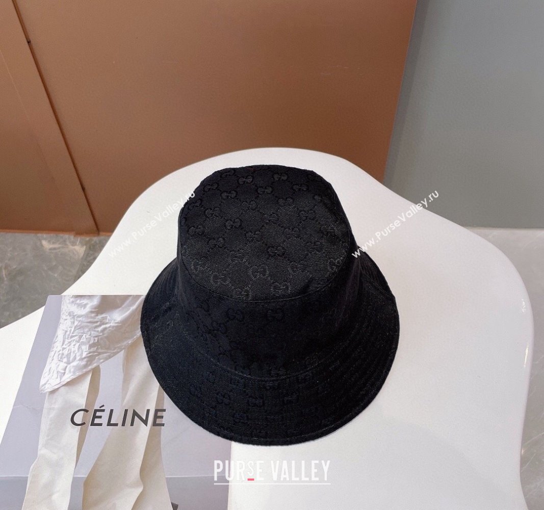 Gucci GG Reversible Bucket Hat Black 2024 0112 (MAO-240112008)