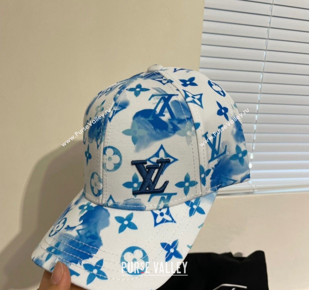 Louis Vuitton Watercolor Baseball Hat Light Blue 2024 0112 (MAO-240112014)