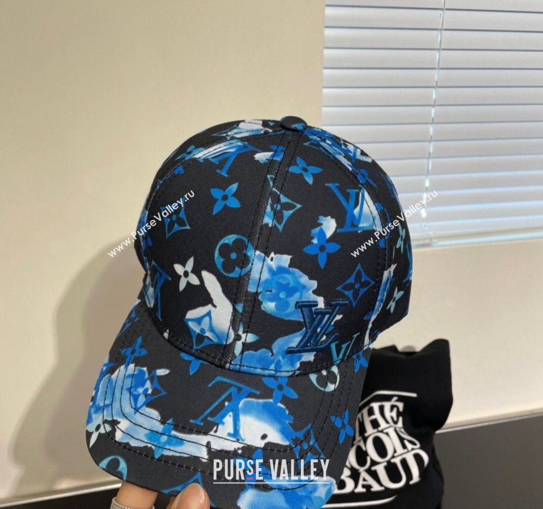 Louis Vuitton Watercolor Baseball Hat Dark Blue 2024 0112 (MAO-240112015)