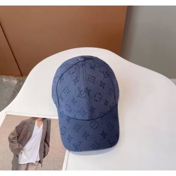 Louis Vuitton Monogram Denim Baseball Hat Blue 2024 0112 (MAO-240112017)