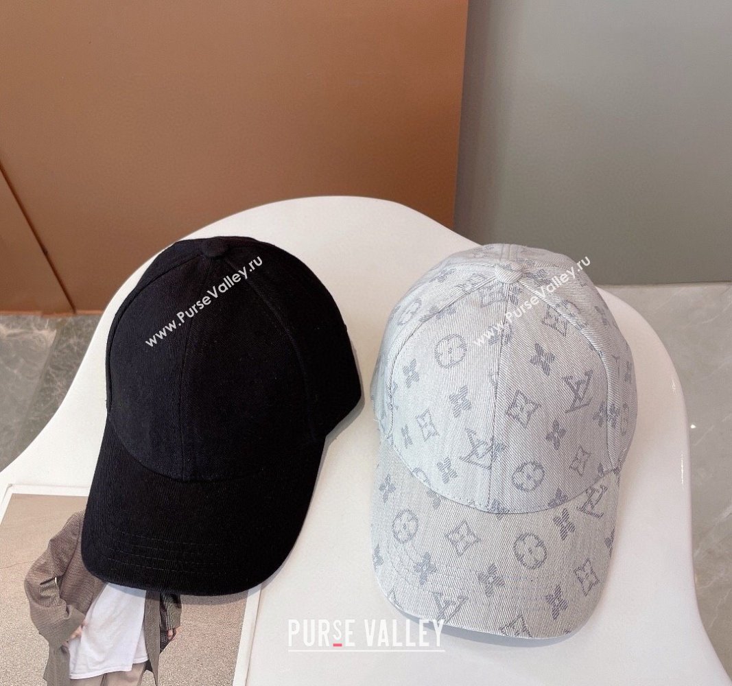 Louis Vuitton Monogram Denim Baseball Hat Black 2024 0112 (MAO-240112018)