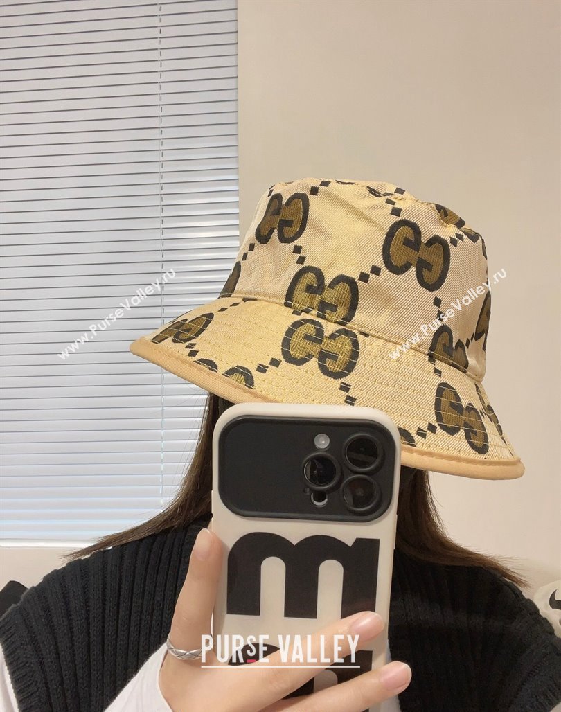 Gucci Interlocking G Bucket Hat Yellow 2024 0112 (MAO-240112034)