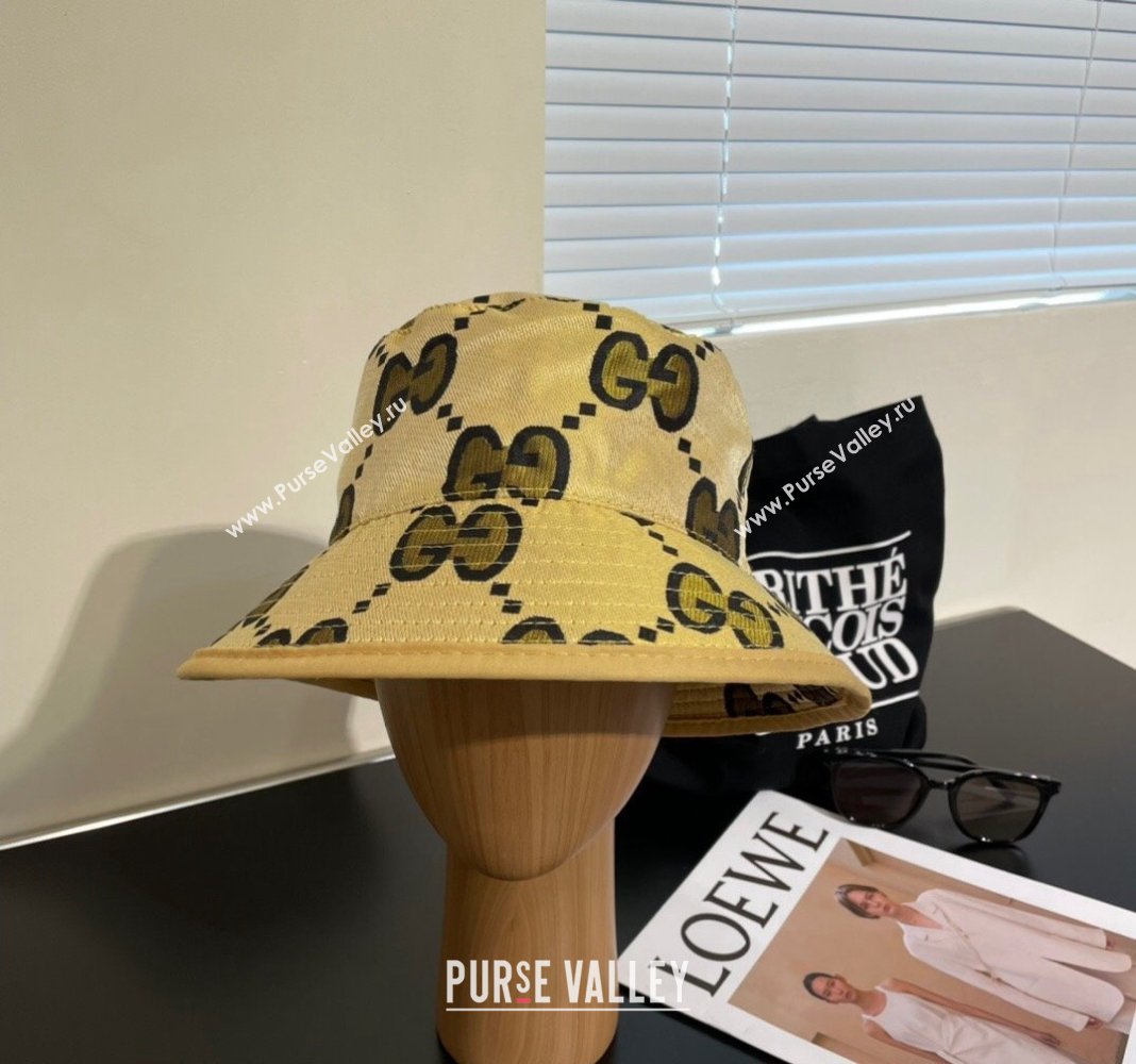 Gucci Interlocking G Bucket Hat Yellow 2024 0112 (MAO-240112034)