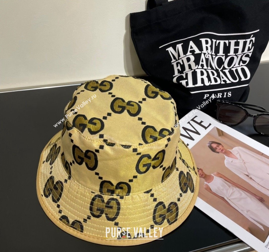 Gucci Interlocking G Bucket Hat Yellow 2024 0112 (MAO-240112034)