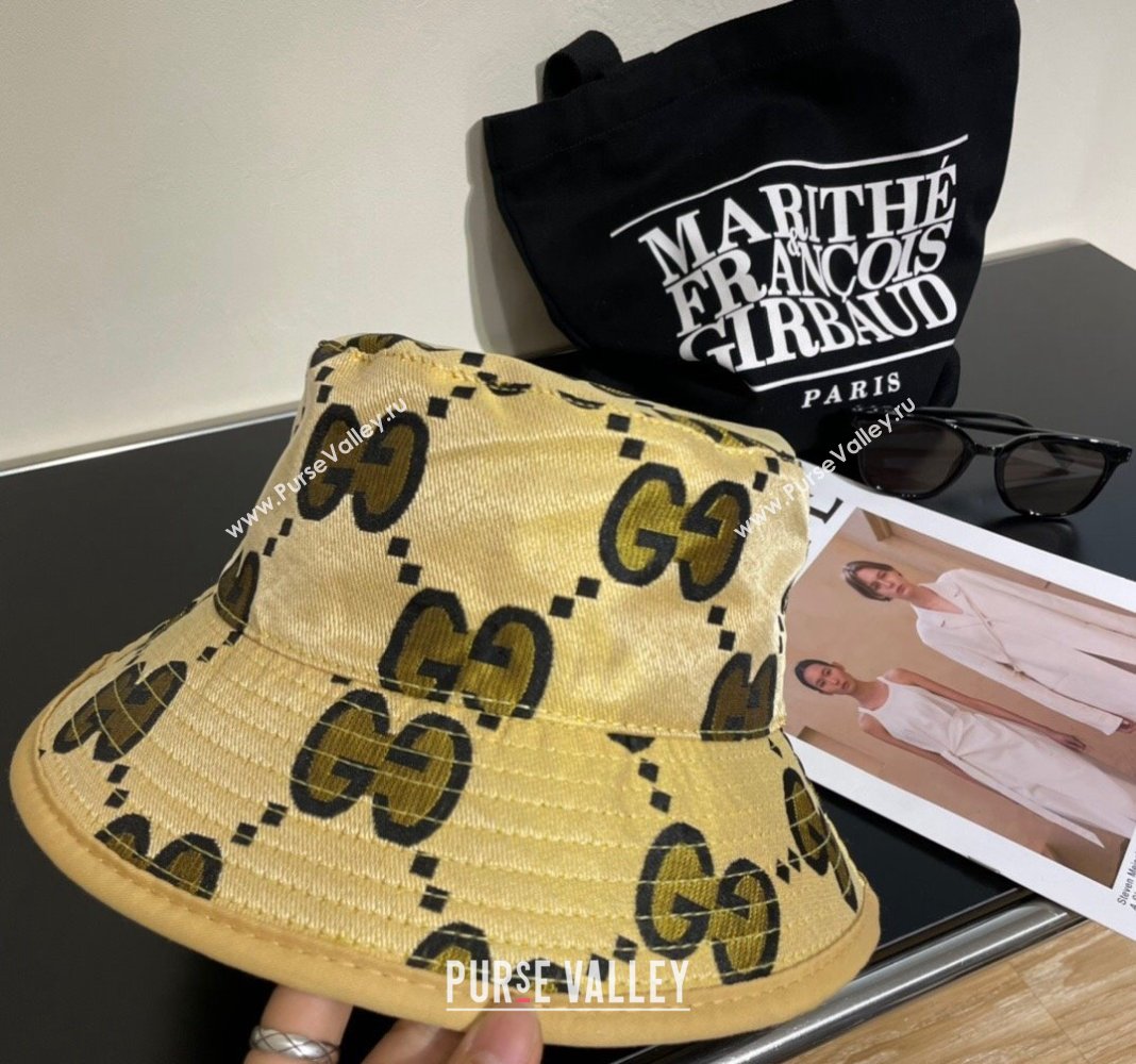 Gucci Interlocking G Bucket Hat Yellow 2024 0112 (MAO-240112034)