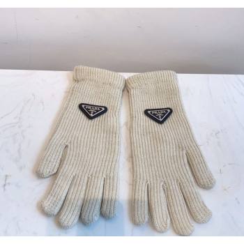 Prada Knit Gloves White 2024 0111 (MAO-240111101)