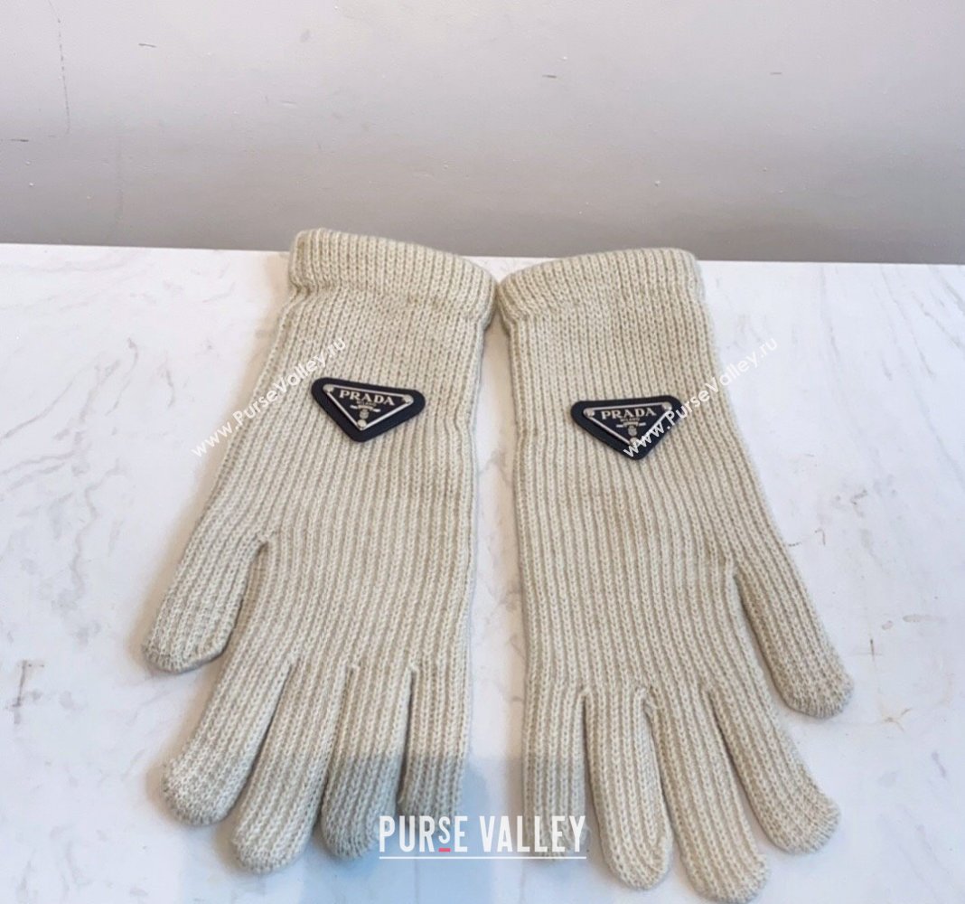 Prada Knit Gloves White 2024 0111 (MAO-240111101)