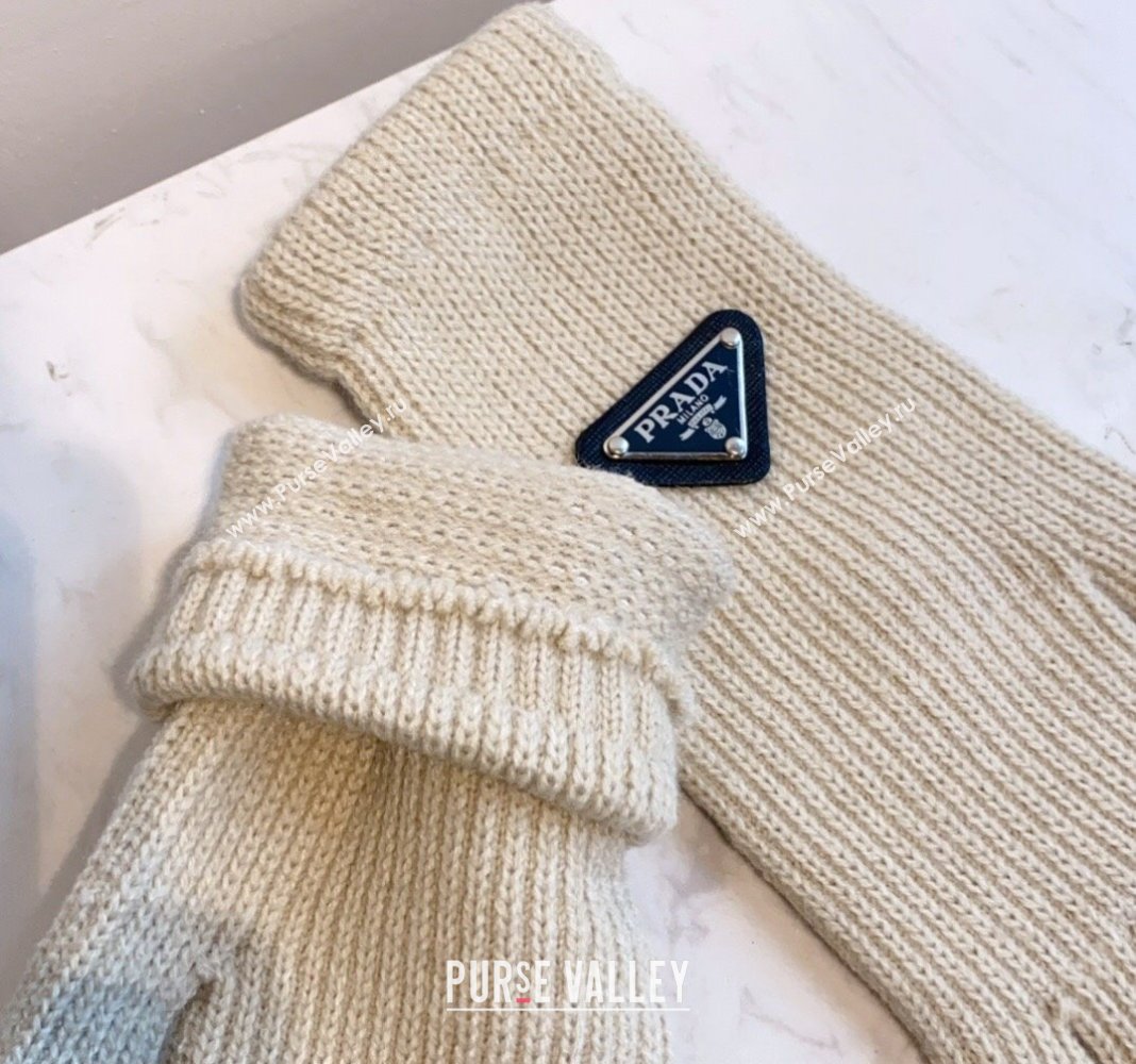 Prada Knit Gloves White 2024 0111 (MAO-240111101)