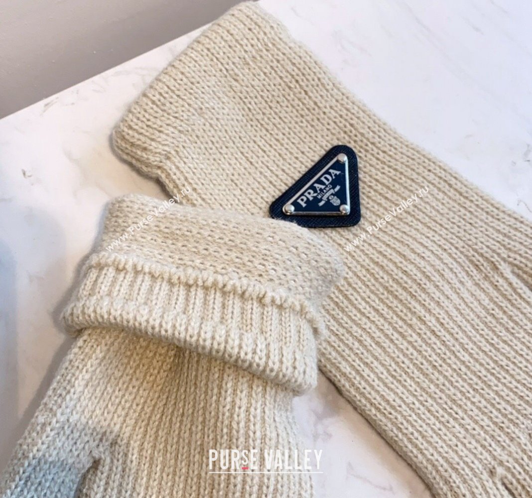 Prada Knit Gloves White 2024 0111 (MAO-240111101)