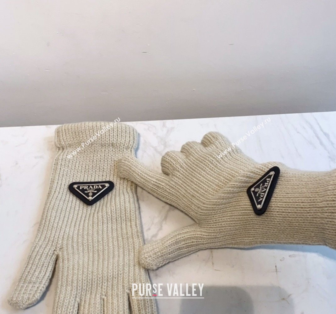 Prada Knit Gloves White 2024 0111 (MAO-240111101)