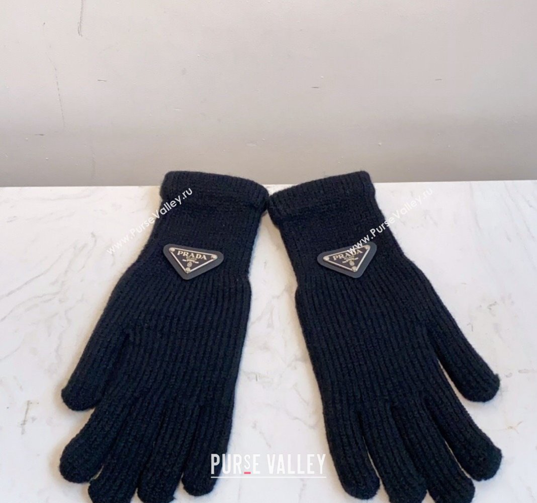 Prada Knit Gloves Black 2024 0111 (MAO-240111102)