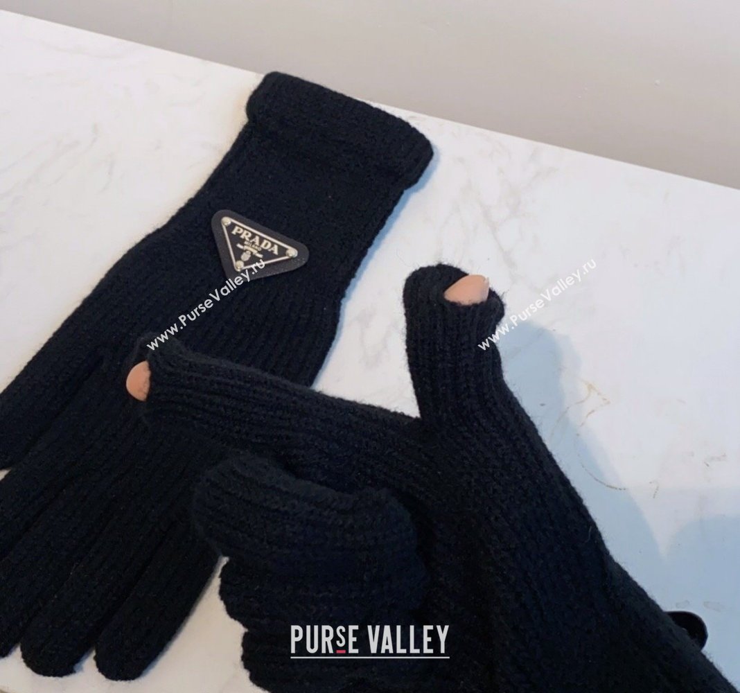 Prada Knit Gloves Black 2024 0111 (MAO-240111102)