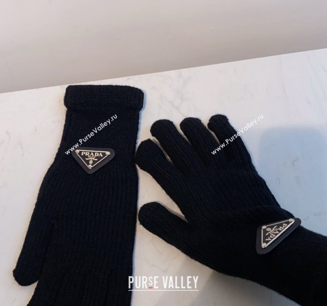 Prada Knit Gloves Black 2024 0111 (MAO-240111102)