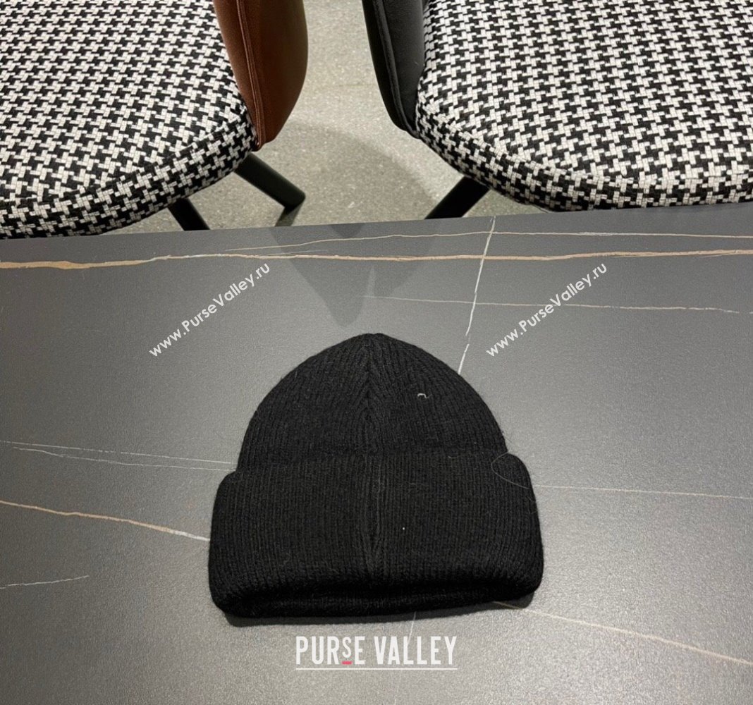 Prada Knit Hat with Charm Black 2024 0111 (A-240111128)