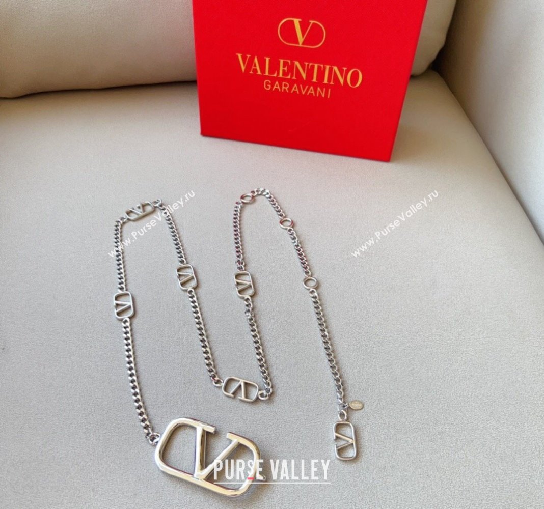 Valentino VLogo Signature Chain Belt Silver 2024 0131 (99-240131177)