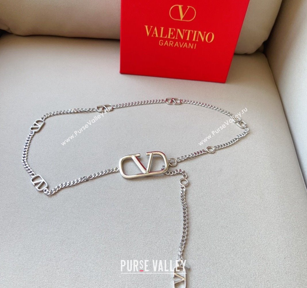 Valentino VLogo Signature Chain Belt Silver 2024 0131 (99-240131177)