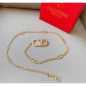 Valentino VLogo Signature Chain Belt Gold 2024 0131 (99-240131178)