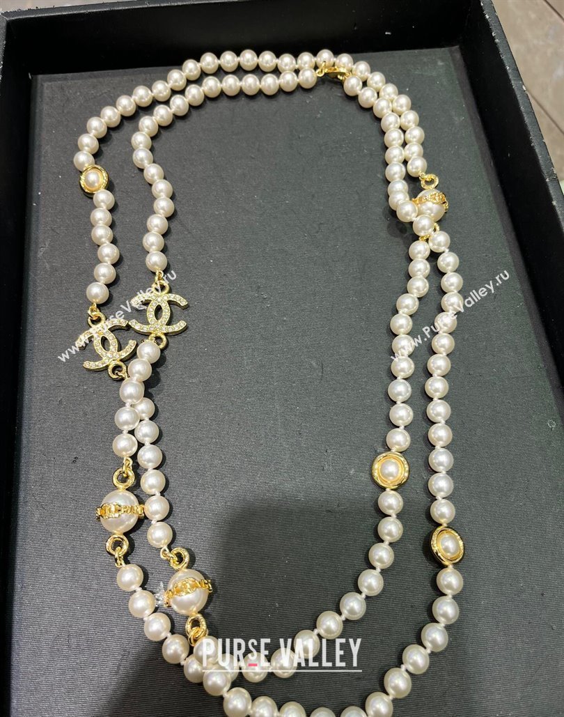 Chanel Pearl Sweater Long Necklace 2024 020143 (YF-240201043)