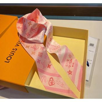 Louis Vuitton LV Wishlist Silk Bandeau Scarf 6x120cm Pink 2024 0130 (XMN-24013055)