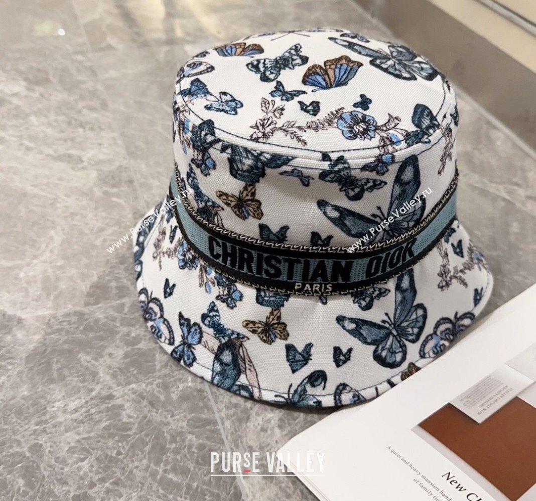 Dior Butterfly Bucket hat Blue 2024 0131 (MAO-240131042)