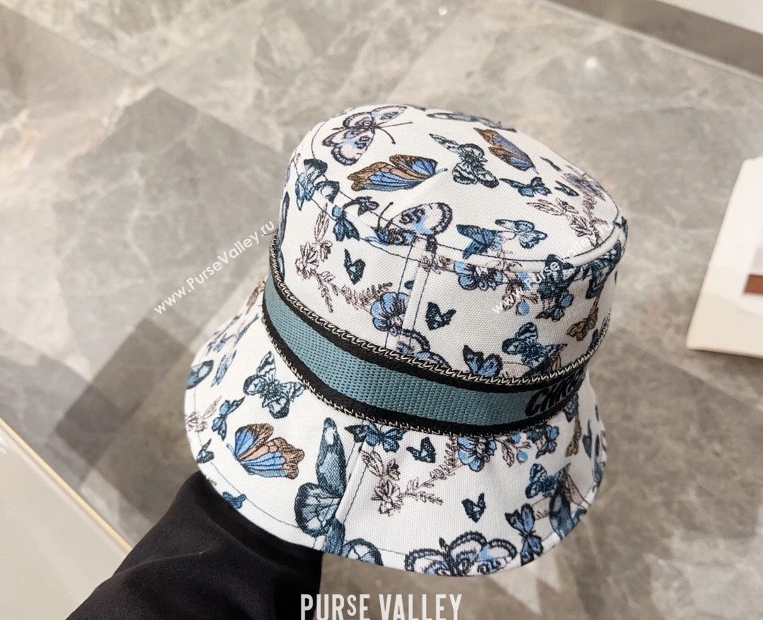 Dior Butterfly Bucket hat Blue 2024 0131 (MAO-240131042)