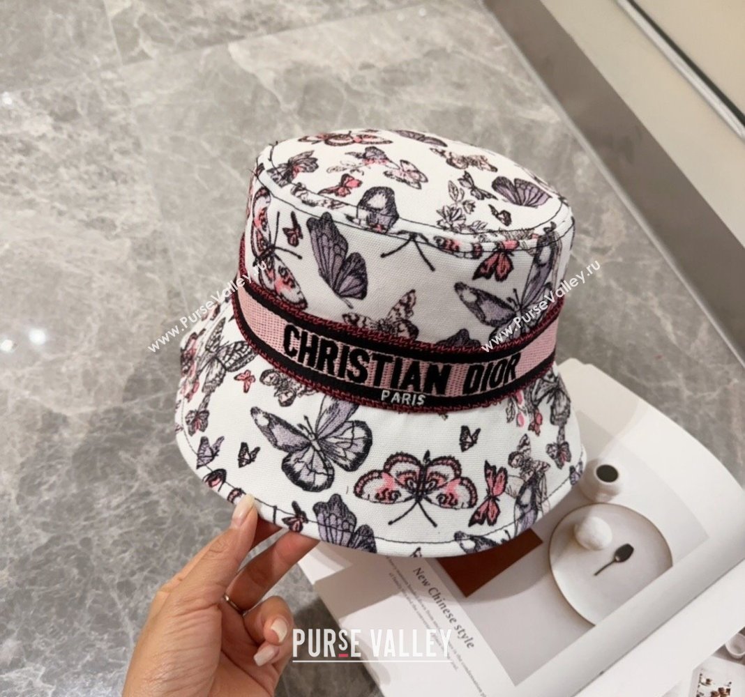 Dior Butterfly Bucket hat Pink 2024 0131 (MAO-240131043)