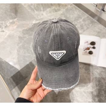 Prada Denim Baseball hat Grey 2024 0131 (MAO-240131046)