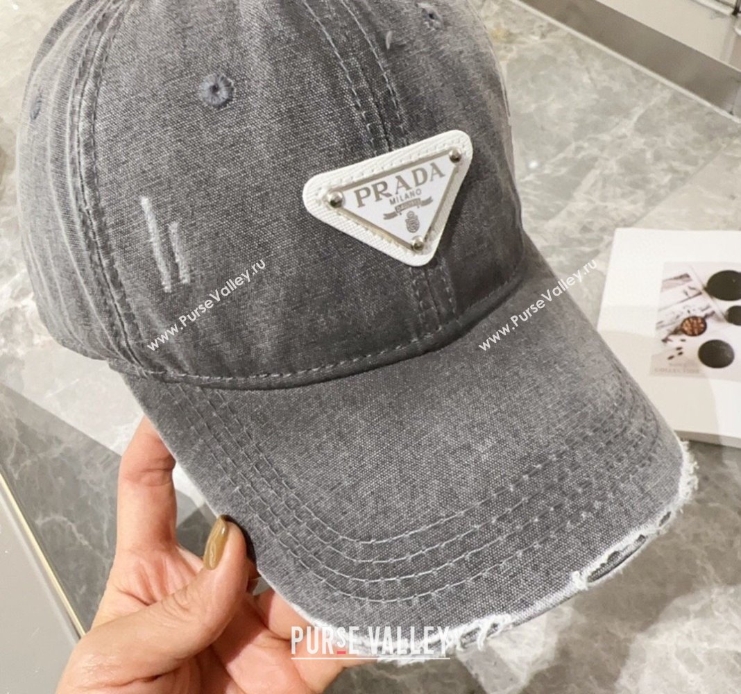 Prada Denim Baseball hat Grey 2024 0131 (MAO-240131046)