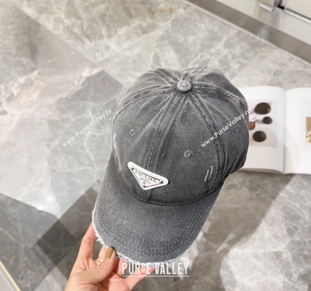 Prada Denim Baseball hat Grey 2024 0131 (MAO-240131046)