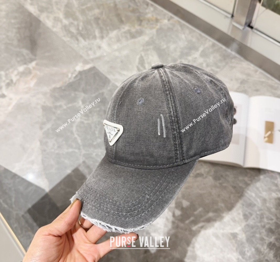 Prada Denim Baseball hat Grey 2024 0131 (MAO-240131046)