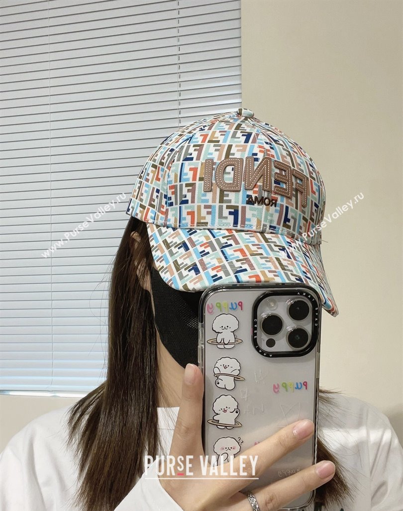 Fendi FF Canvas Baseball hat Multicolor 2024 0131 (MAO-240131053)