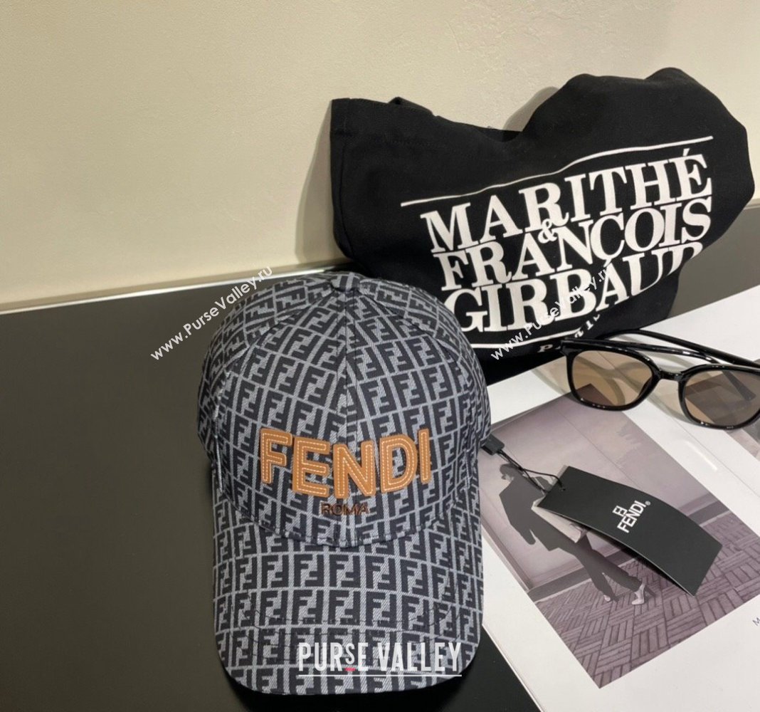 Fendi FF Canvas Baseball hat Grey 2024 0131 (MAO-240131054)