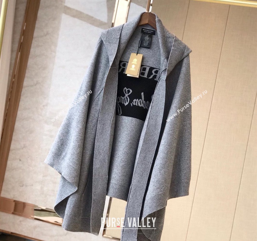 Burberry Wool Cashmere Cape Grey 2024 0131 (A-240131010)