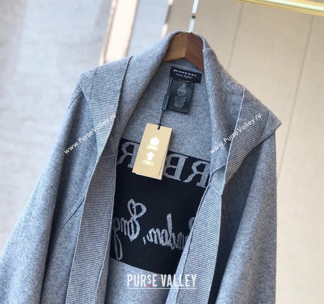 Burberry Wool Cashmere Cape Grey 2024 0131 (A-240131010)