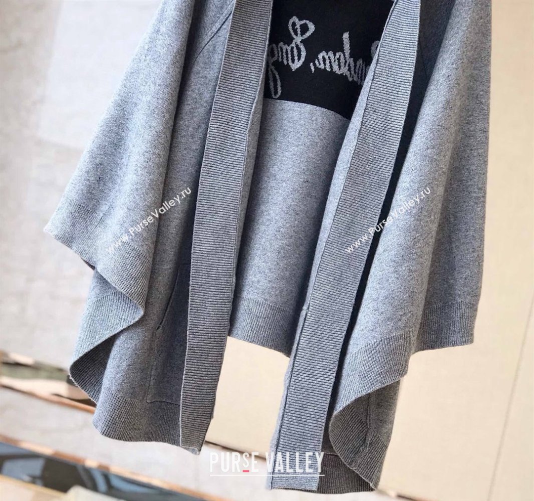 Burberry Wool Cashmere Cape Grey 2024 0131 (A-240131010)