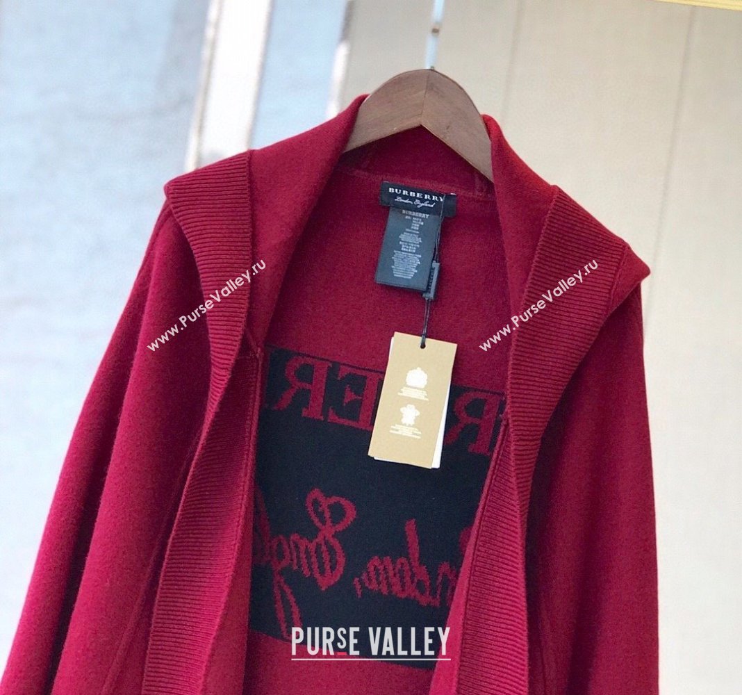 Burberry Wool Cashmere Cape Red 2024 0131 (A-240131011)