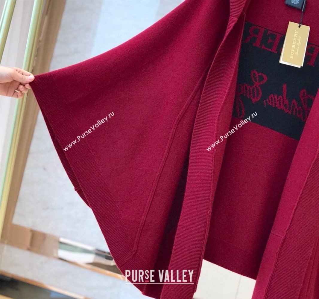 Burberry Wool Cashmere Cape Red 2024 0131 (A-240131011)