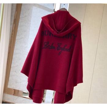 Burberry Wool Cashmere Cape Red 2024 0131 (A-240131011)