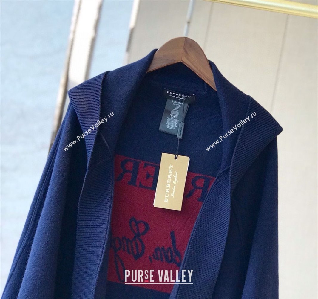 Burberry Wool Cashmere Cape Blue 2024 0131 (A-240131012)