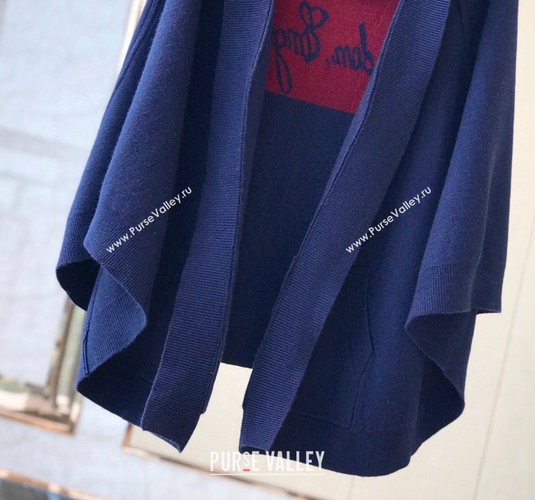 Burberry Wool Cashmere Cape Blue 2024 0131 (A-240131012)