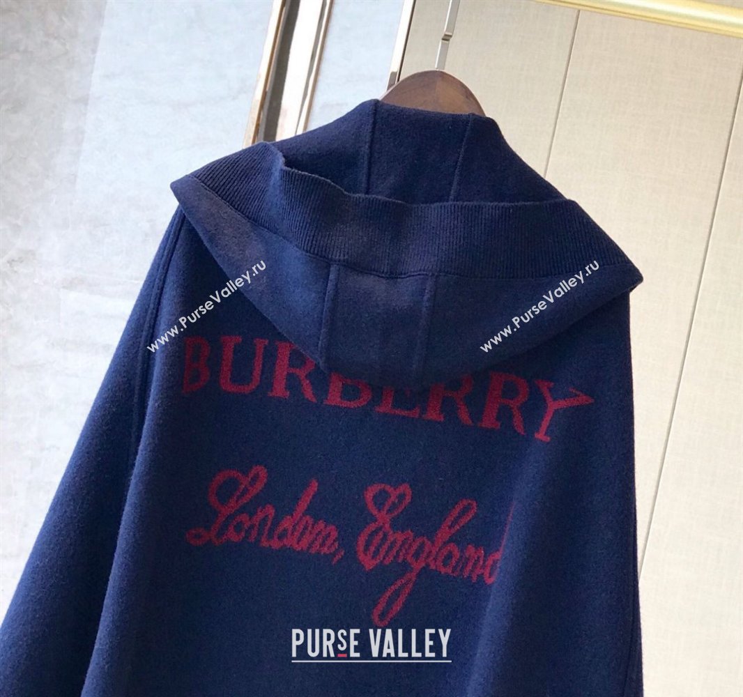 Burberry Wool Cashmere Cape Blue 2024 0131 (A-240131012)