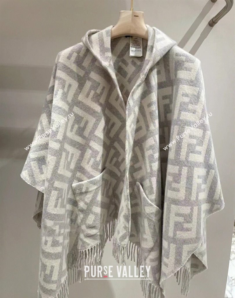 Fendi Cashmere Cape Light Grey 2024 0131 (A-240131014)