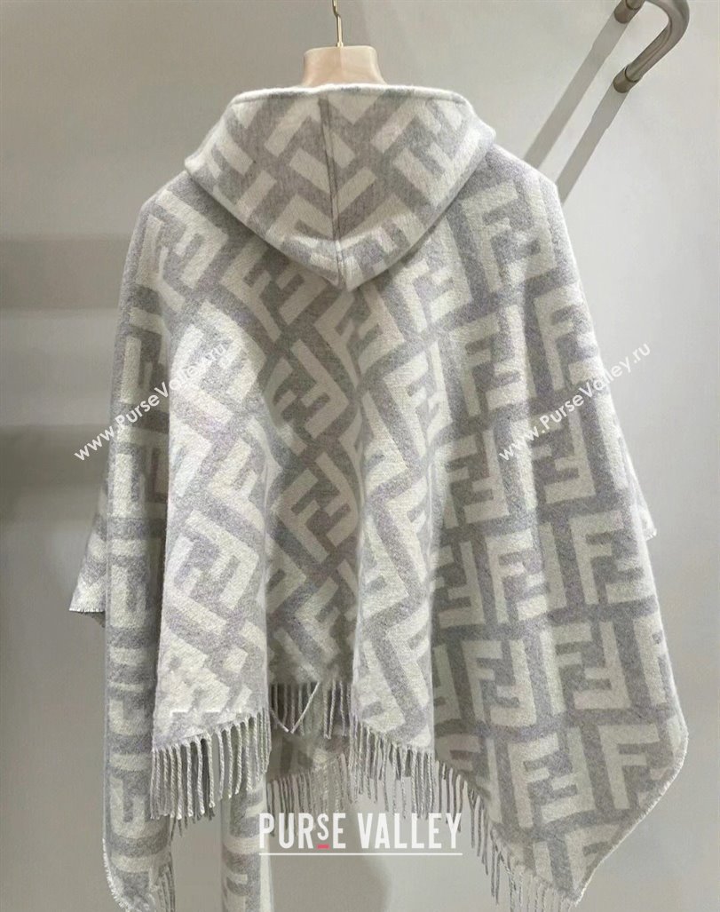 Fendi Cashmere Cape Light Grey 2024 0131 (A-240131014)