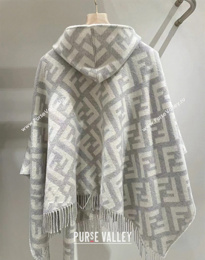 Fendi Cashmere Cape Light Grey 2024 0131 (A-240131014)