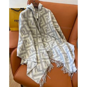 Fendi Cashmere Cape Light Grey 2024 0131 (A-240131014)